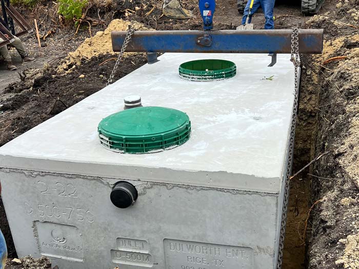inserting septic tank